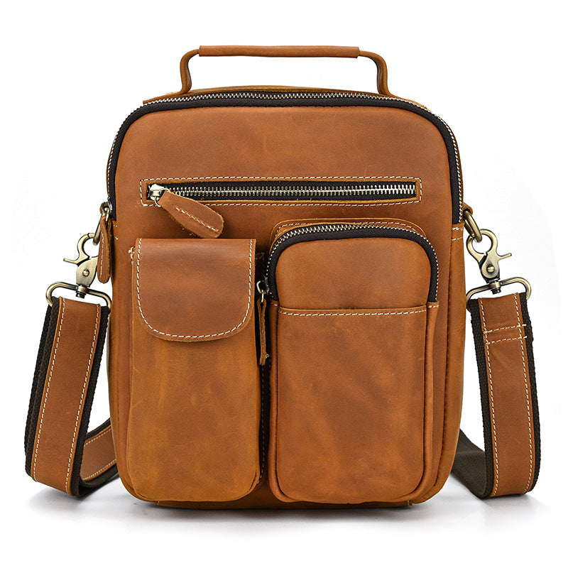 Men's Leather Crazy Horse Outing First Layer Men's Shoulder Bags