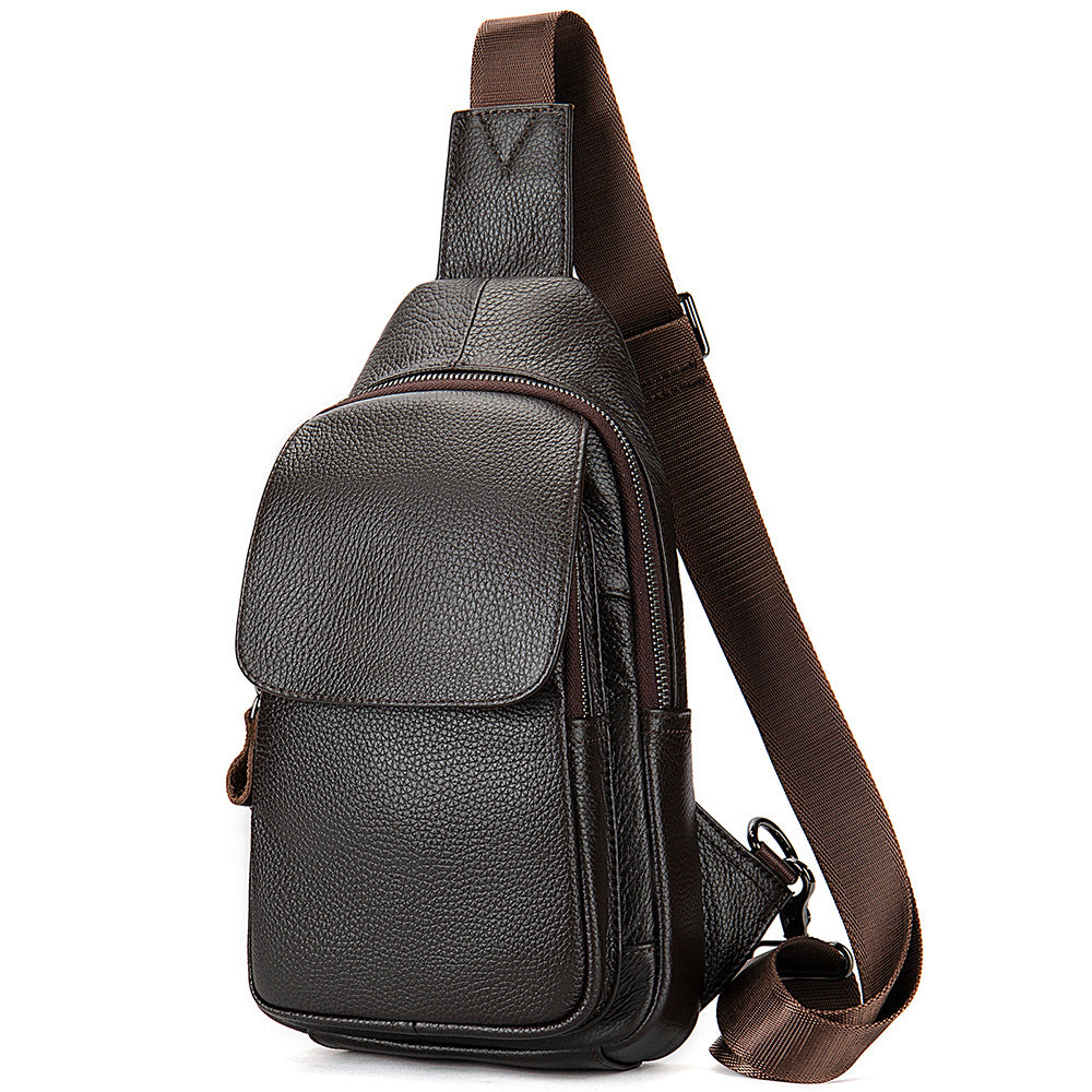 Men's Genuine Leather Fashion Personality Cowhide Men's Chest Bags