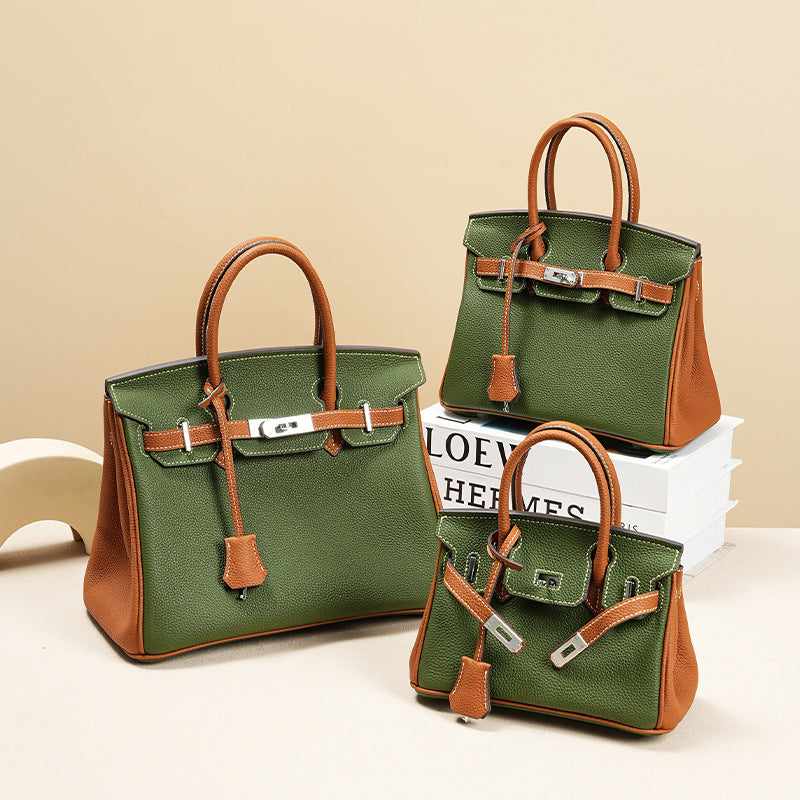 Women's Platinum Leather Large Capacity Niche High-grade Tote Bags