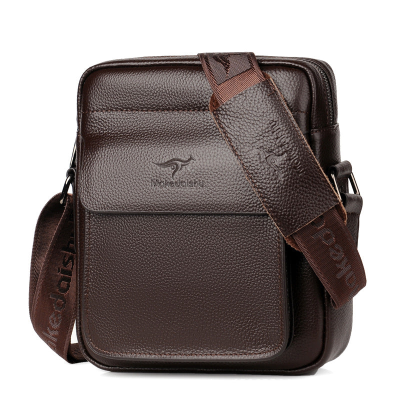 Men's First Layer Cowhide Genuine Leather Business Men's Messenger Bags