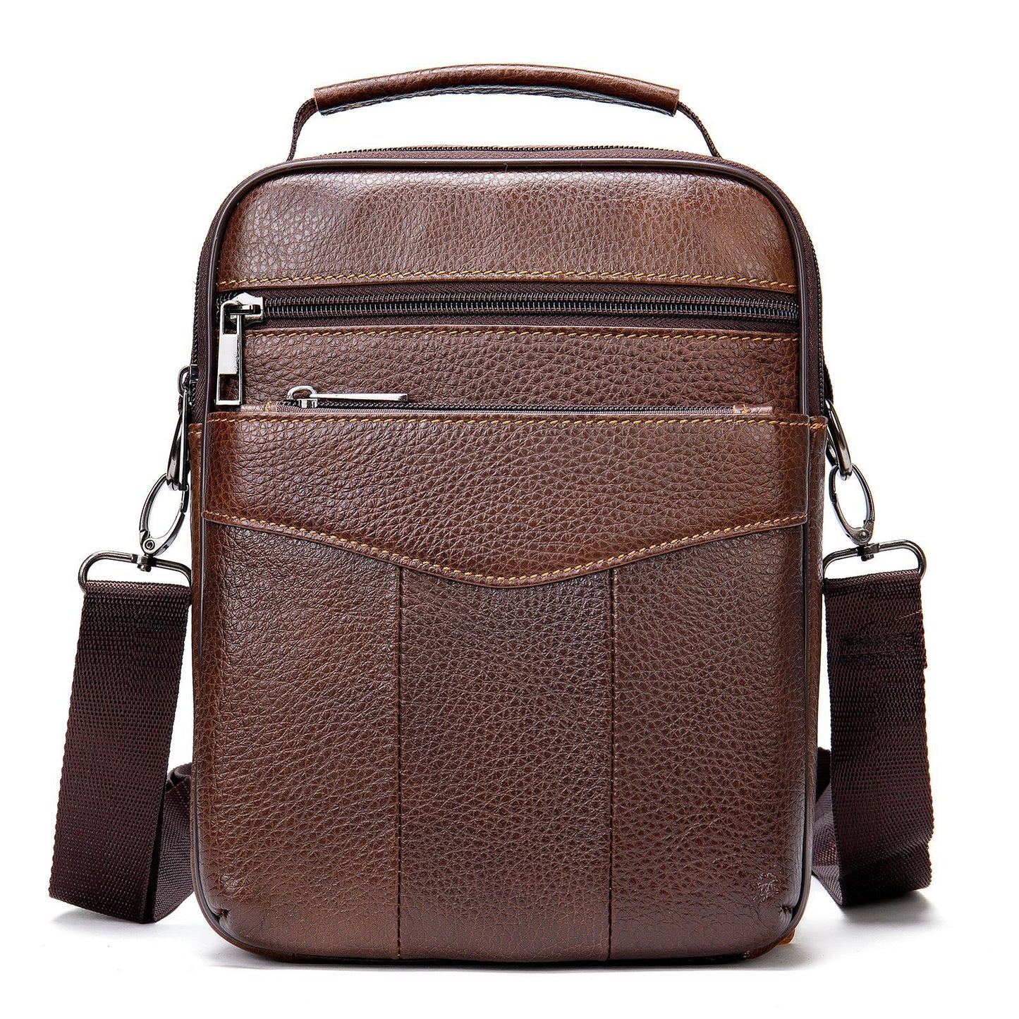 Men's First Layer Cowhide Large Capacity Portable Men's Shoulder Bags