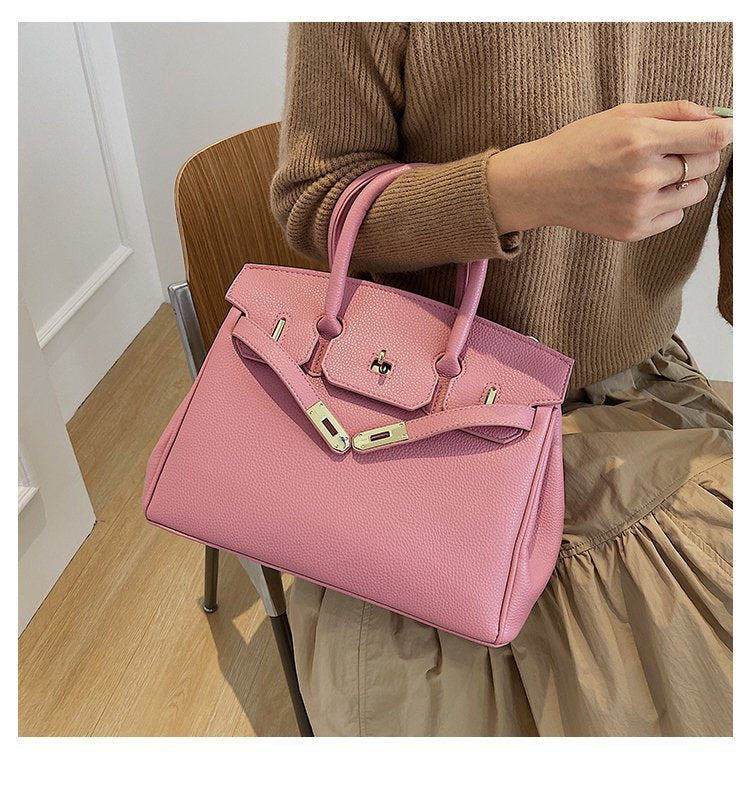 Summer Solid Color Synthetic Leather Shopping Crossbody Bags