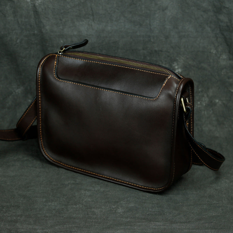 Women's & Men's Layer Cowhide Handmade Crazy Horse Leather Men's Shoulder Bags