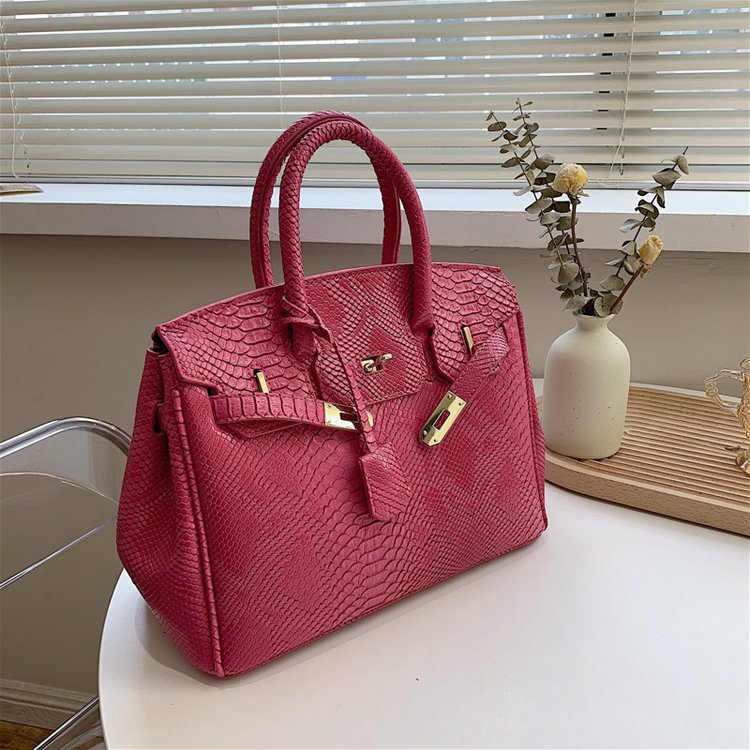 Women's Retro Snakeskin Pattern Trendy Large Capacity Shoulder Bags