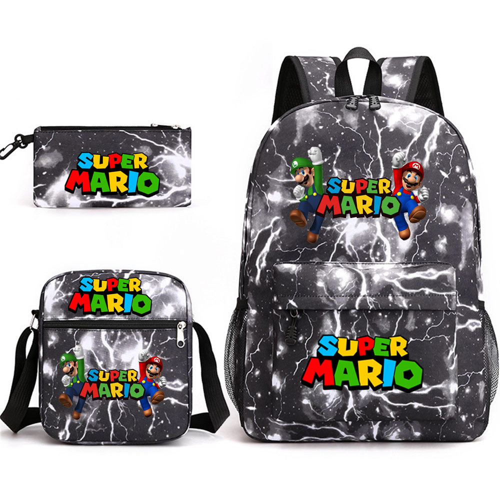 Game Mario Super Mary Three-piece Cartoon Middle School Students' Schoolbags