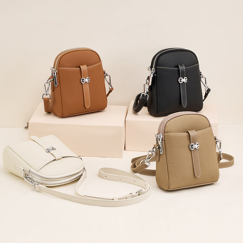 Women's Genuine Leather Simple Mobile Daily Matching Crossbody Bags
