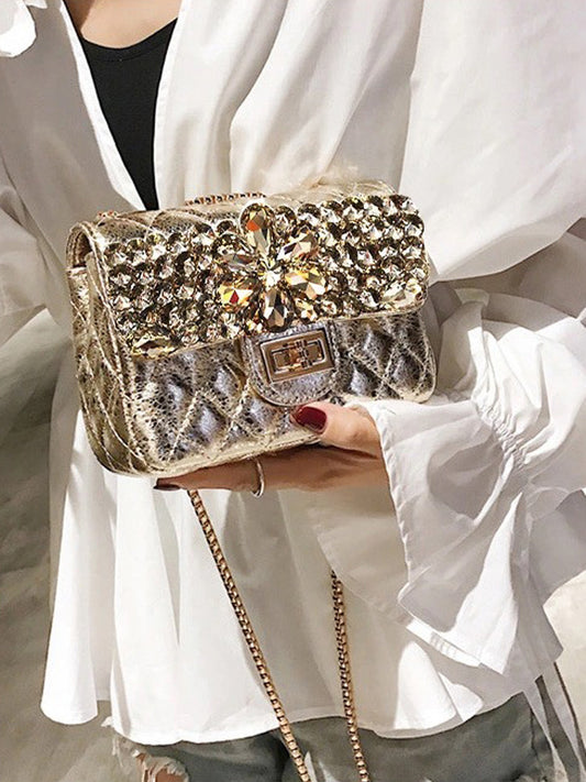 Women's Classic Style Rhombic Crack Handmade Shoulder Bags