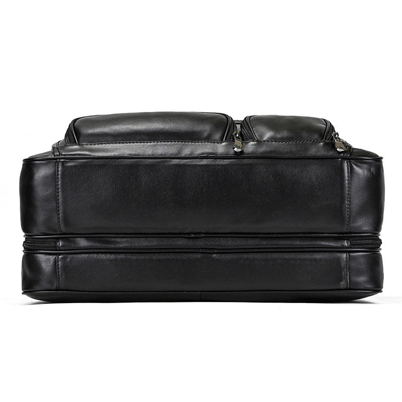 Men's Leather Large Capacity Business Cowhide Black Men's Briefcases