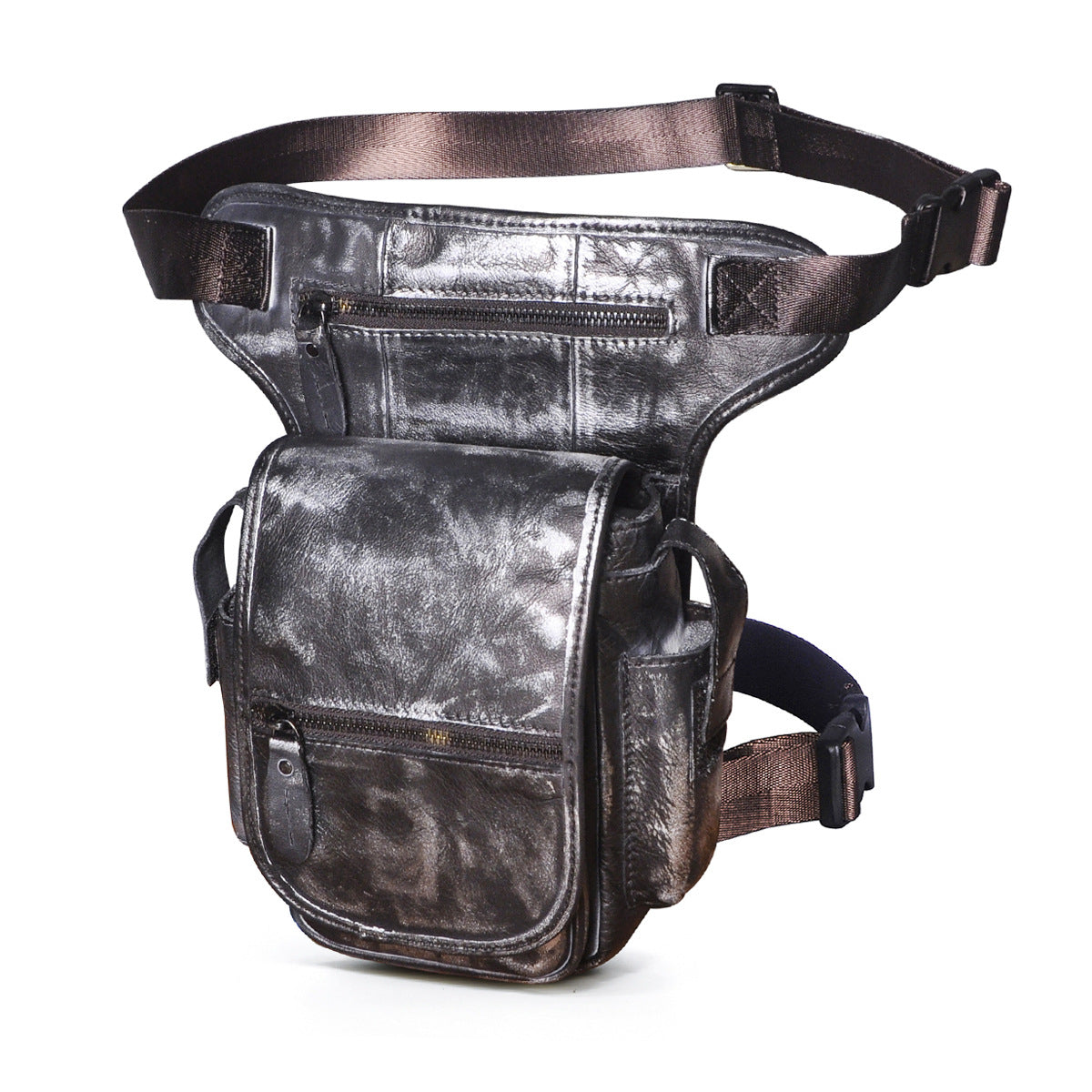 Men's Leather Cowhide Retro Trendy Cool Mobile Bags
