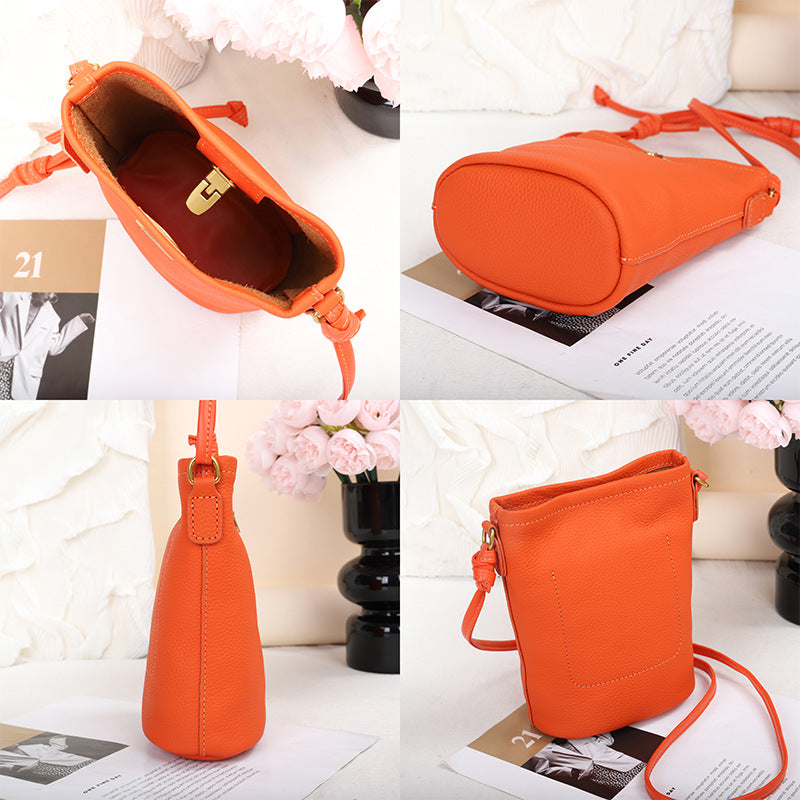 Women's Mobile Leather Mini Cowhide Simple Versatile Phone Bags