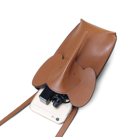 Women's Creative Elephant Mobile Lightweight Leather High Phone Bags