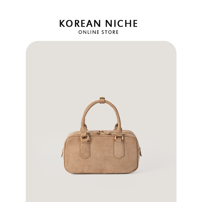 Women's Soft Trendy Retro Suede Portable For Small Square Bags