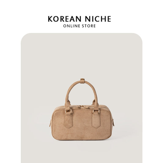 Women's Soft Trendy Retro Suede Portable For Small Square Bags