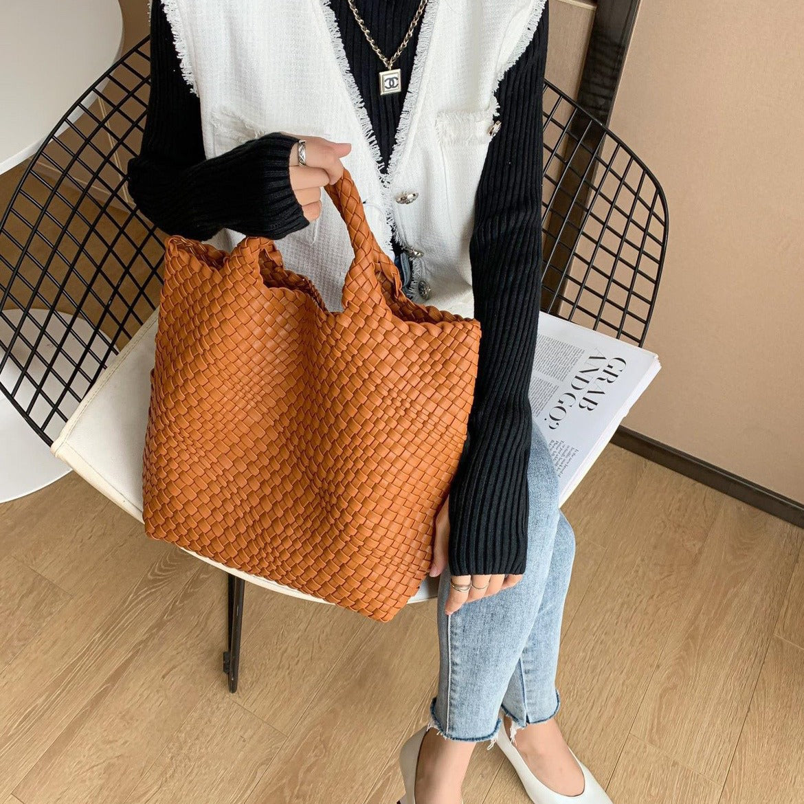 Slouchy Large Capacity Hand-woven Versatile Mother Bags