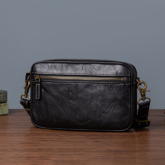 Men's First Layer Tree Height Vegetable Tanning Leather Hand Men's Messenger Bags