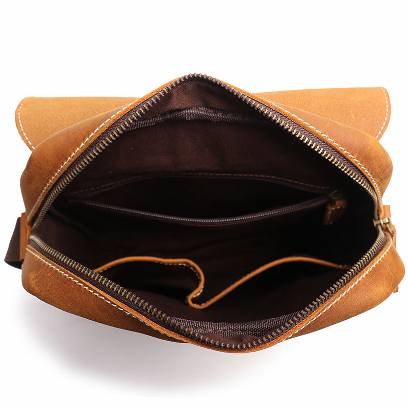 Women's & Men's & Genuine Leather Crazy Horse Retro Men's Shoulder Bags