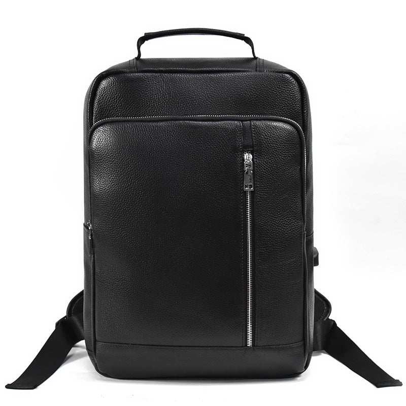 Elegant Men's Fashion Leather Cowhide Commuter Backpacks
