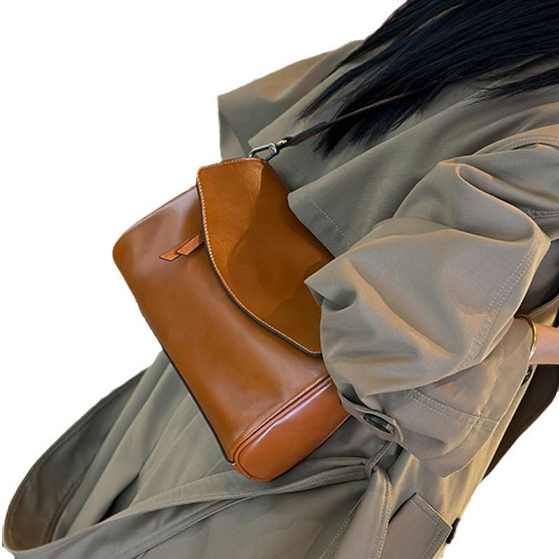 Women's Large Capacity Underarm First Layer Cowhide Shoulder Bags