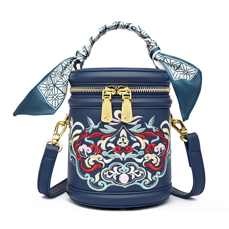 Women's Chinese Style Embroidery Artistic High Sense Bucket Bags