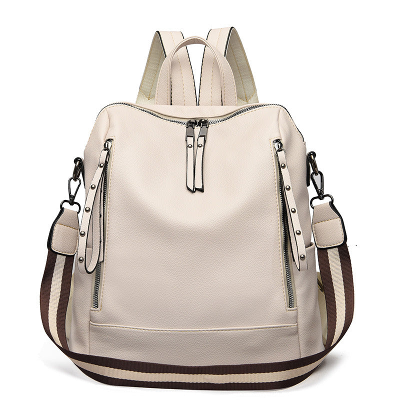 Women's Genuine Leather Korean Versatile Large Capacity Backpacks