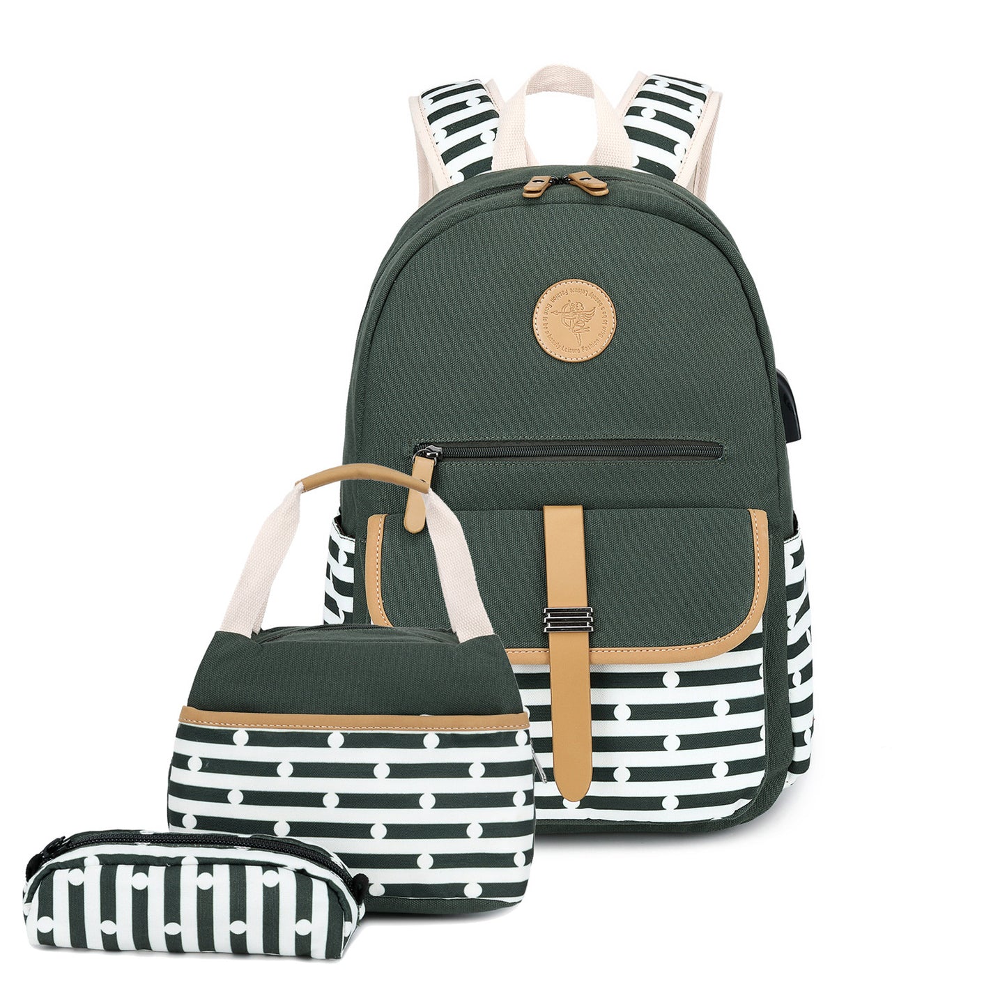 Women's Versatile Striped Trendy High Multifunctional Backpacks