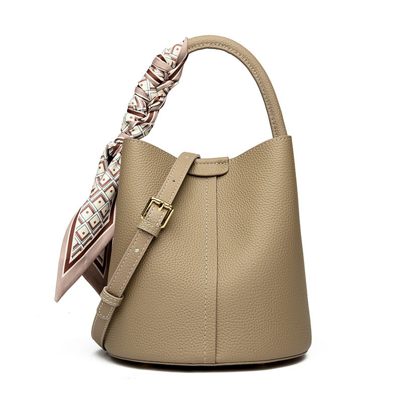 Women's Soft Leather Spring Light Luxury High-grade Bucket Bags