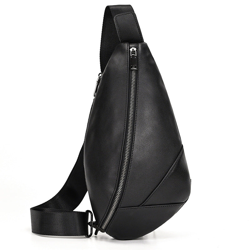 Men's Creative Fashion Leather First Layer Cowhide Men's Chest Bags
