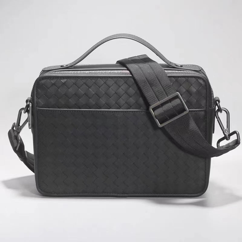 Men's Leather For First Layer Cowhide Hand-woven Shoulder Bags