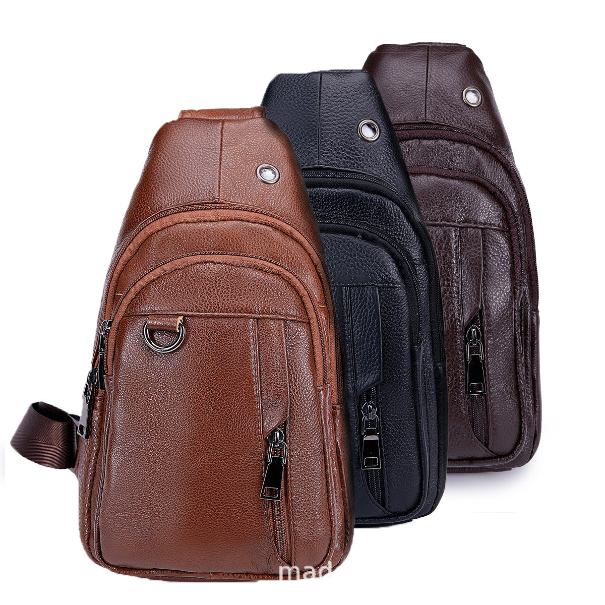 Women's & Men's & Genuine Leather Fashion Cattlehide Men's Chest Bags