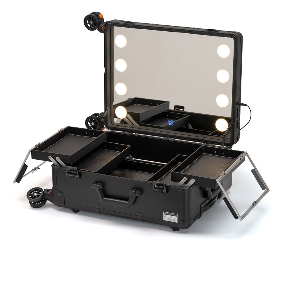 Mirror Touch Three-color Dimming Professional With Light Cosmetic Cases
