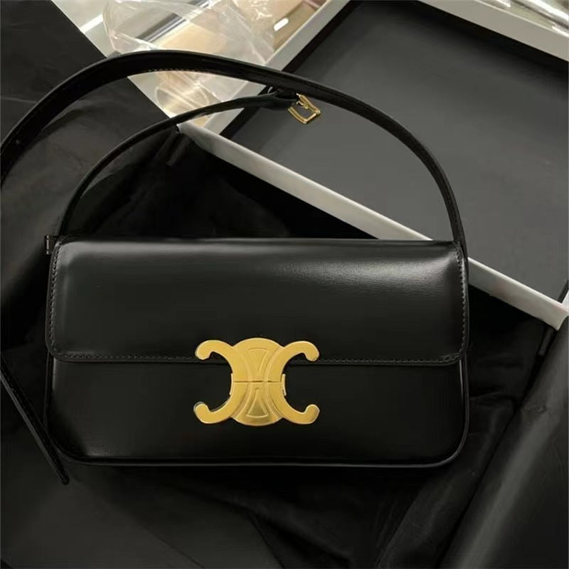Women's Fashion Arc Underarm Genuine Leather French Bags