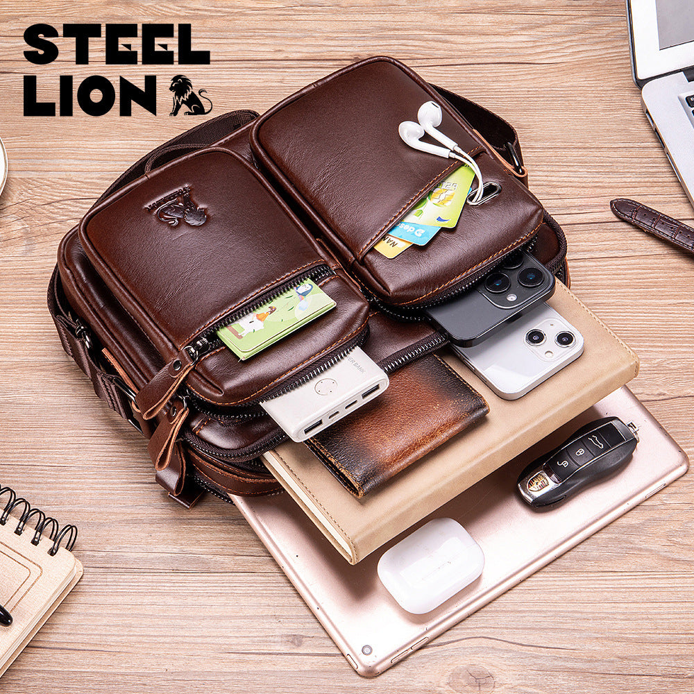 Men's Russia Cowhide Male Leather Large Capacity Men's Messenger Bags