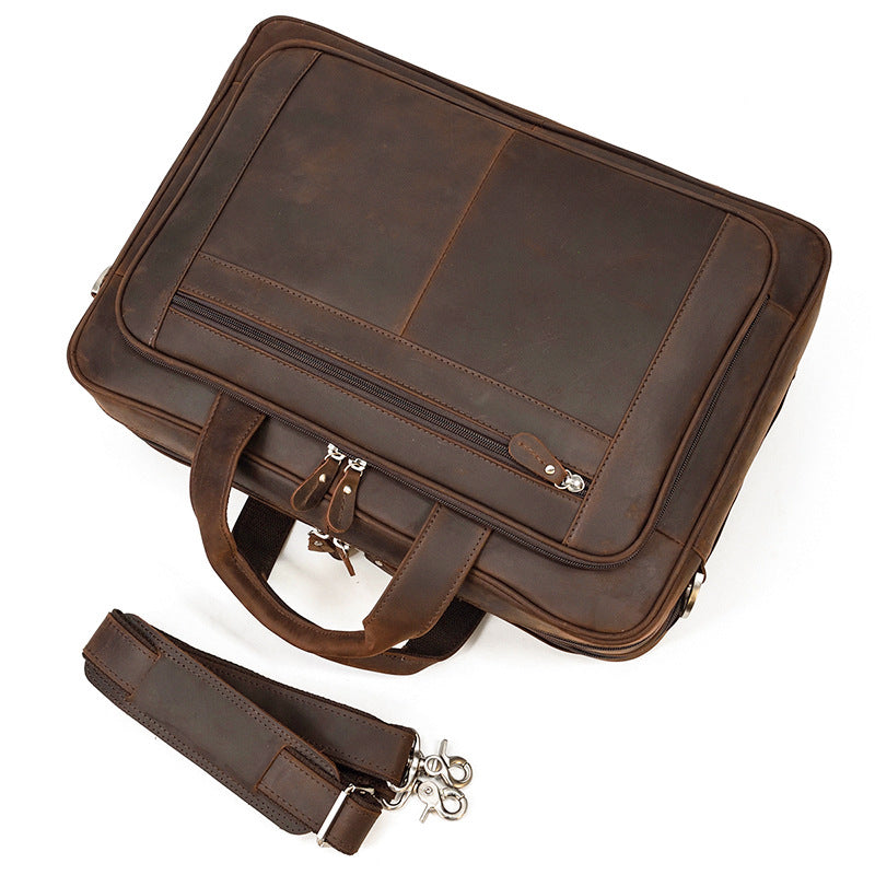 Men's Vintage Genuine Leather Crazy Horse Leisure Men's Briefcases