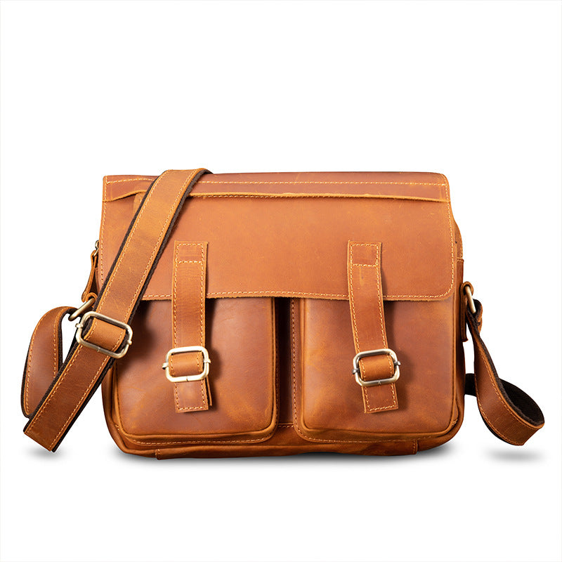 Men's Crazy Horse Single Large Capacity Personalized First Layer Men's Messenger Bags