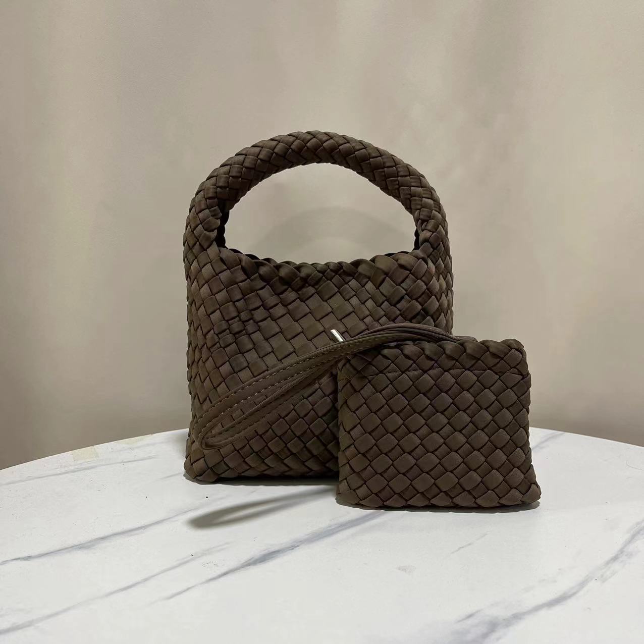 Women's High-grade Nylon Hand-woven Underarm Satin Shoulder Bags