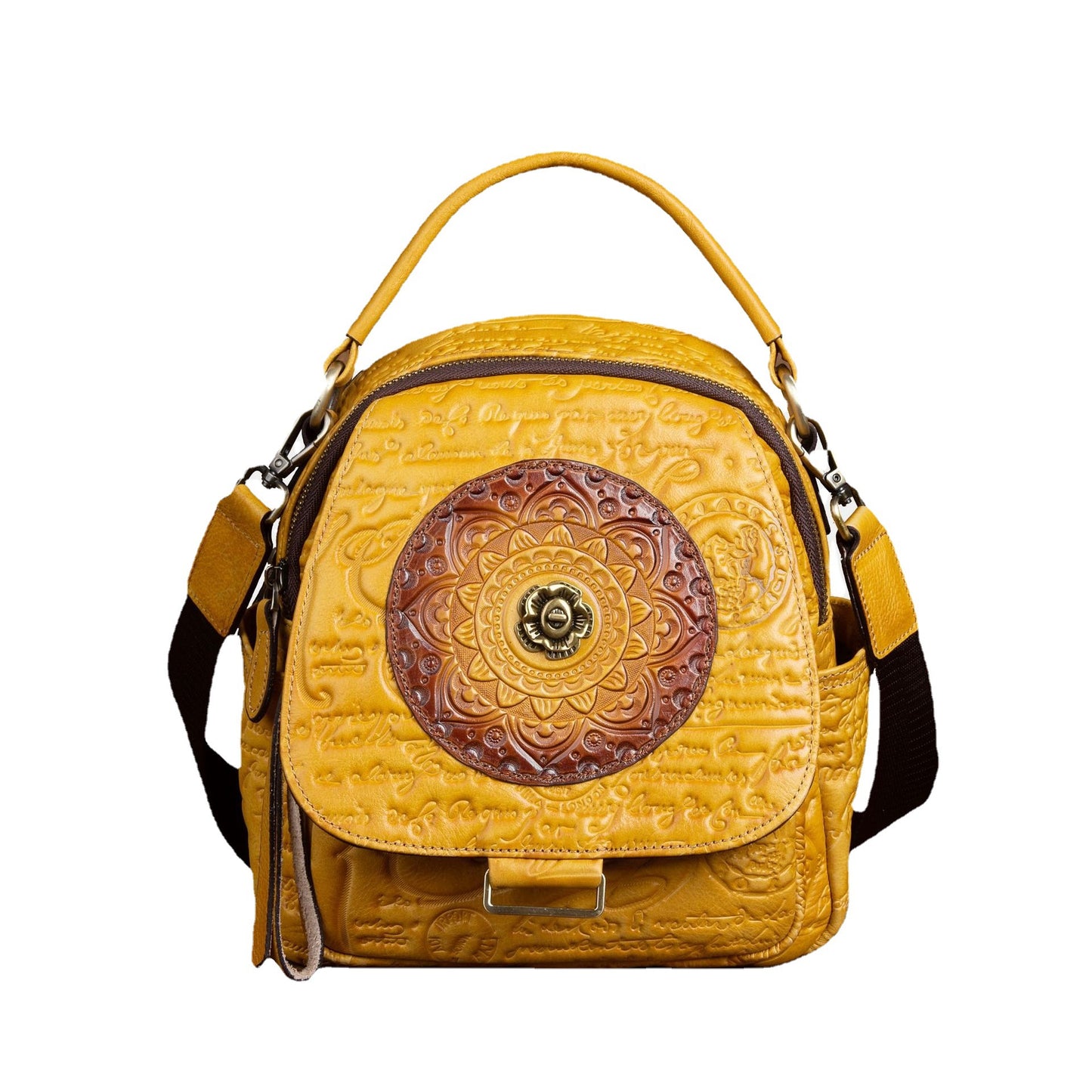 Women's Top Layer Cowhide Multipurpose Chinese Style Retro Crossbody Bags