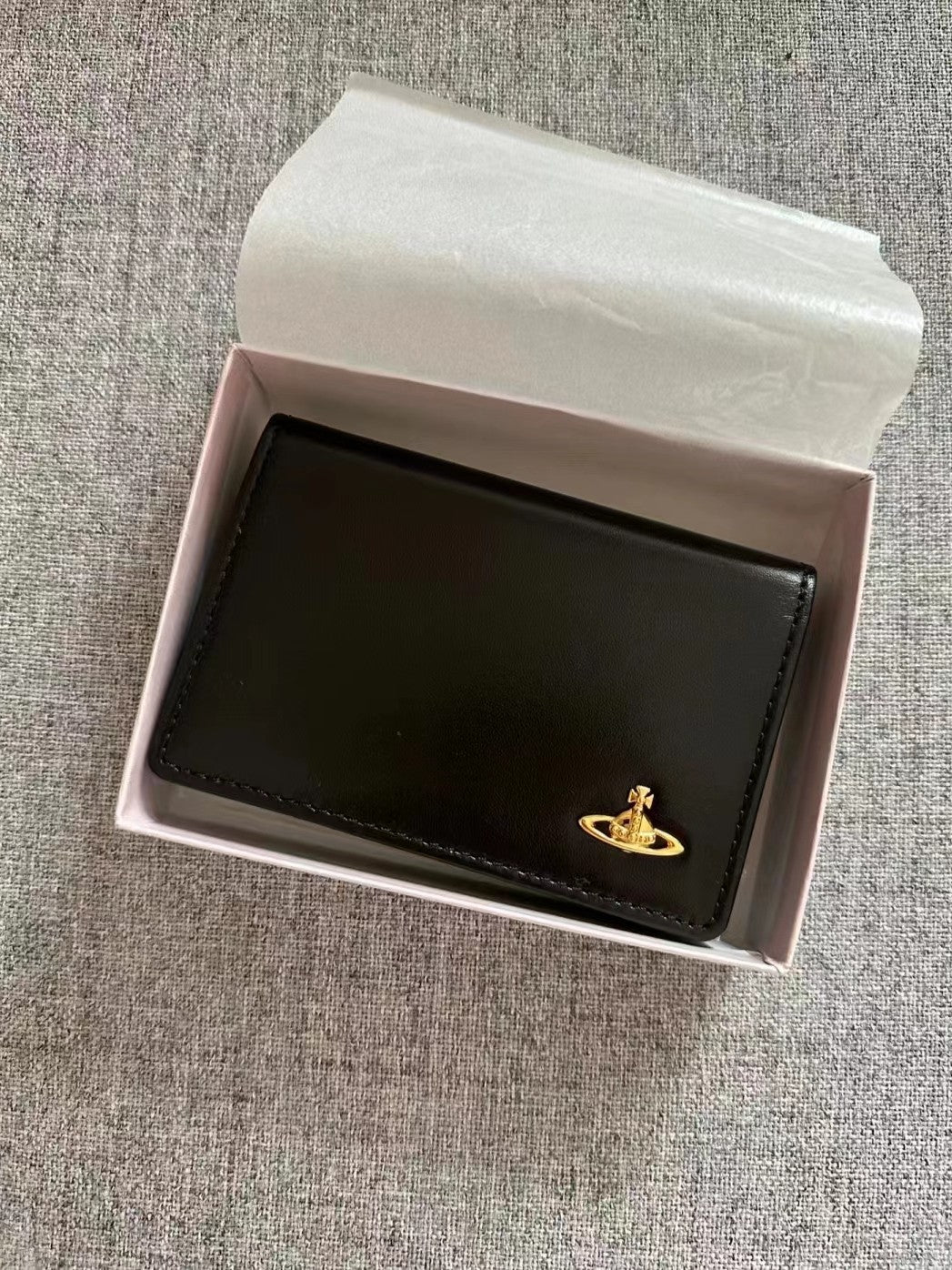 British Niche Saturn Solid Color Clutch Card Holder