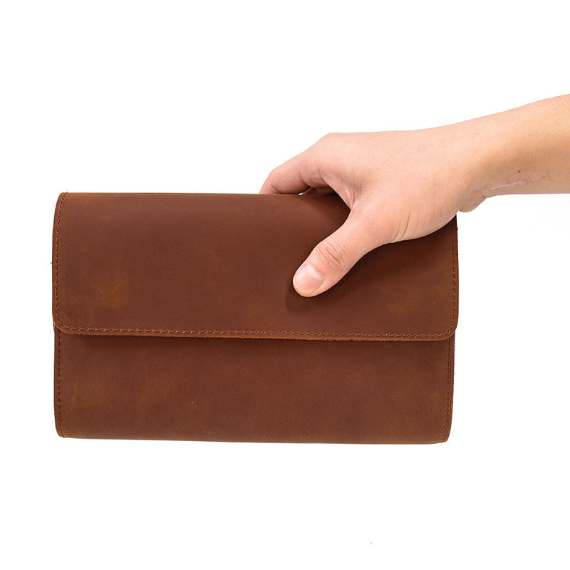 Men's Genuine Leather Business Clutch Crazy Horse Men's Handbags