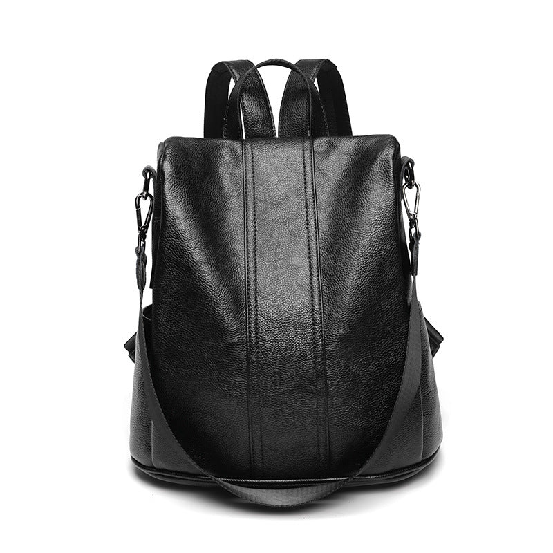 Women's Fashion Fashionable College Soft Leather Backpacks
