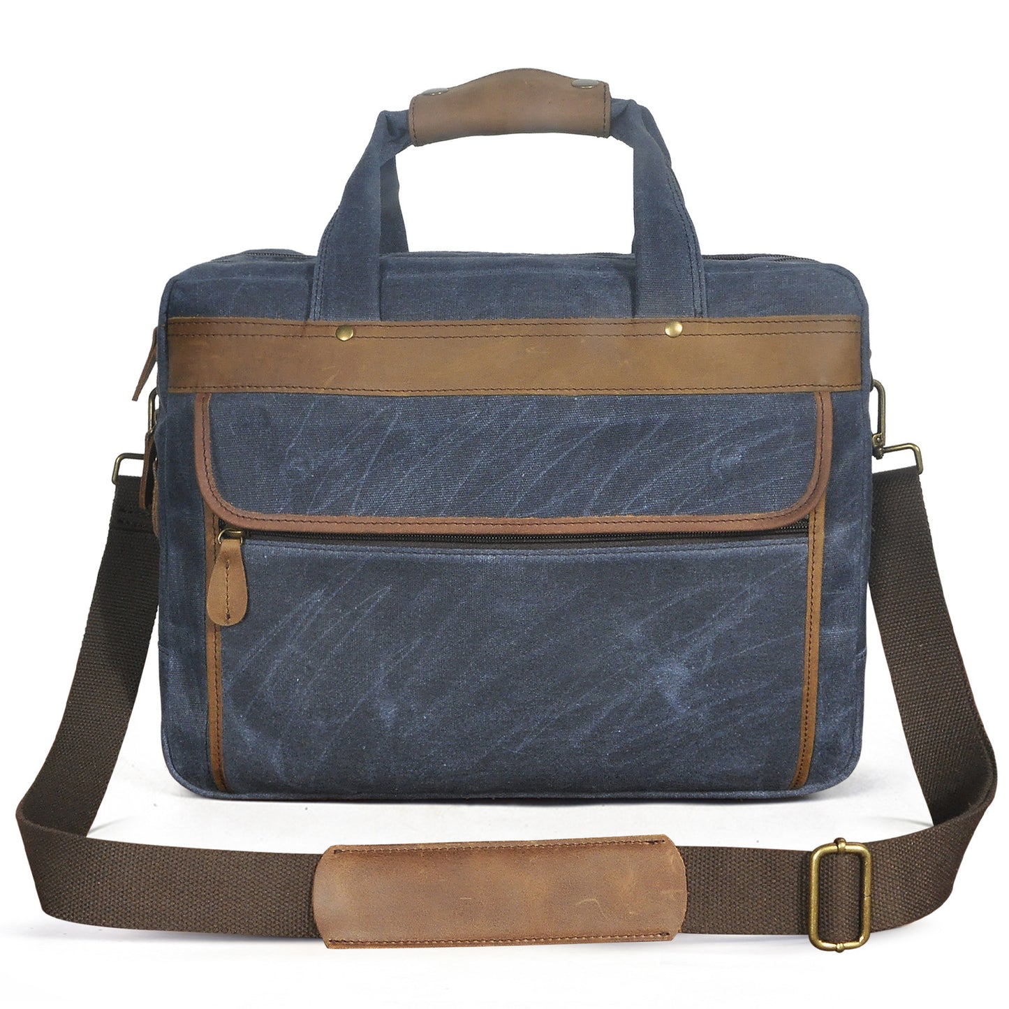 Men's Wax Cowhide Vintage Inch Business Official Men's Briefcases