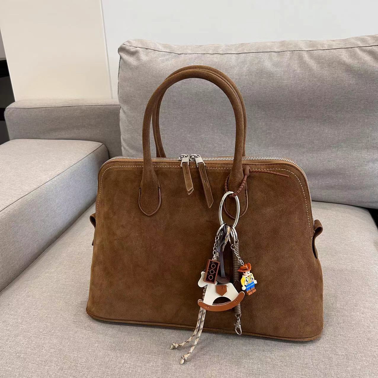 Cap Layer Cowhide Leather Large Capacity Tote Bags