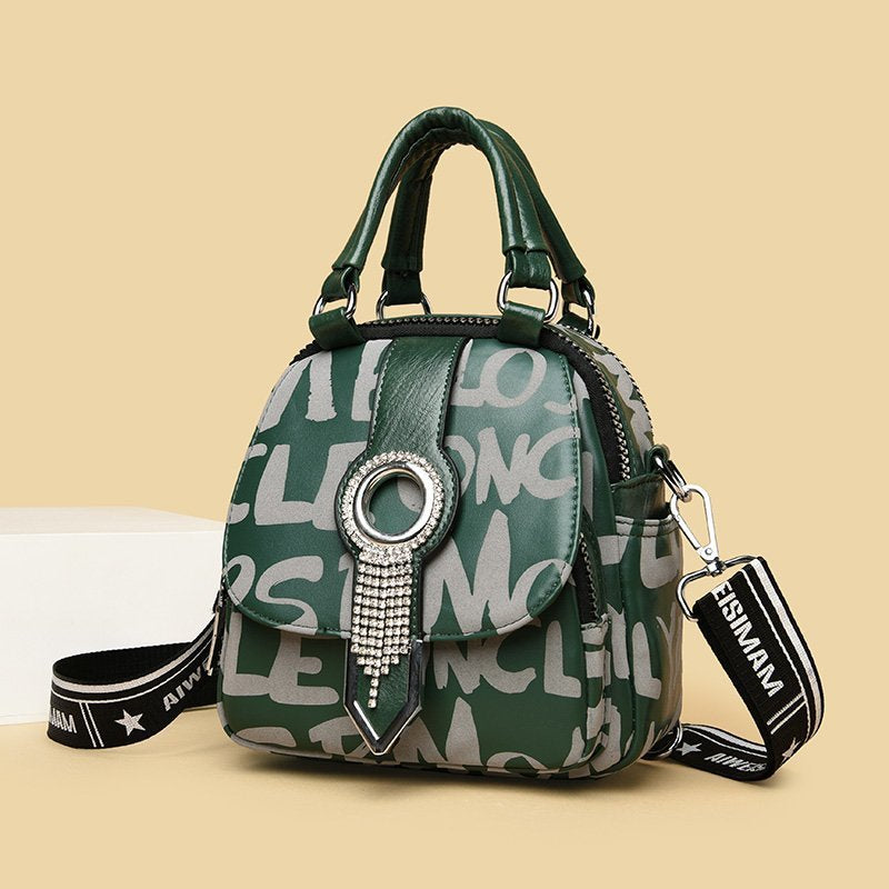 Women's Letter High-grade Hot Rhinestone Western Style Backpacks