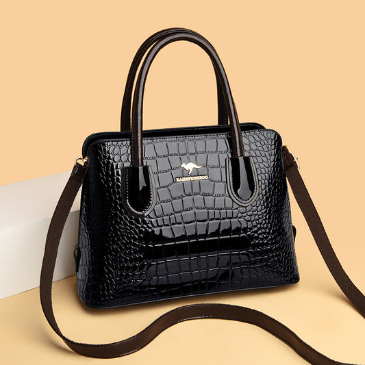 Women's Patent Leather Glossy Alligator Print Handbags