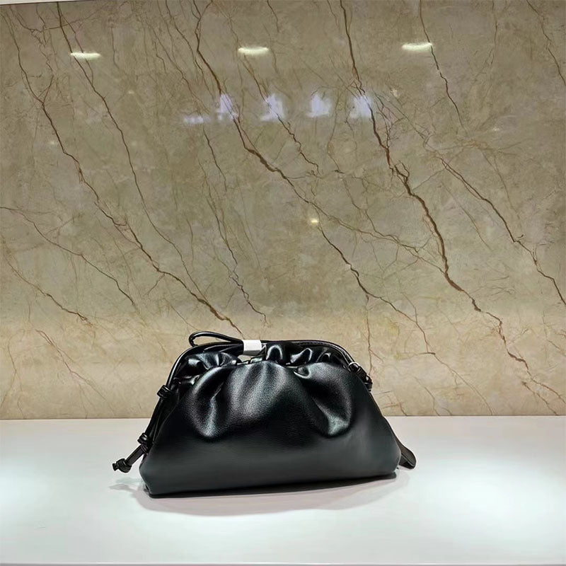 Women's Selected Genuine Leather Dumpling Clutch Cowhide Crossbody Bags