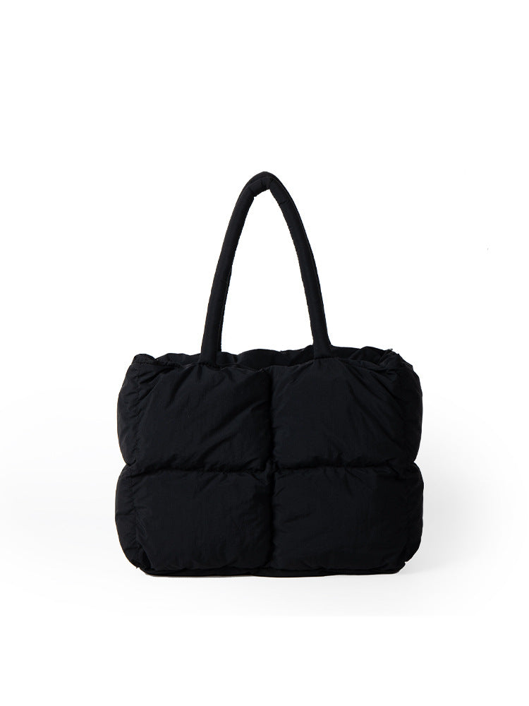 Nylon Niche Plaid Idle Style Large Shoulder Bags