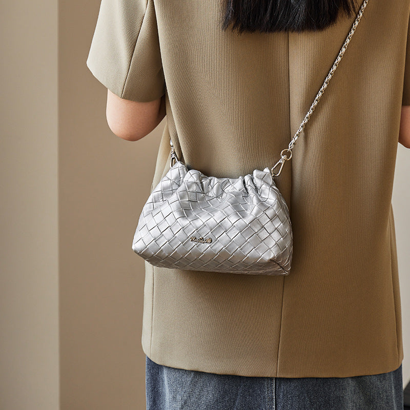 Women's Cloud Summer Chain Woven Leather Shoulder Bags