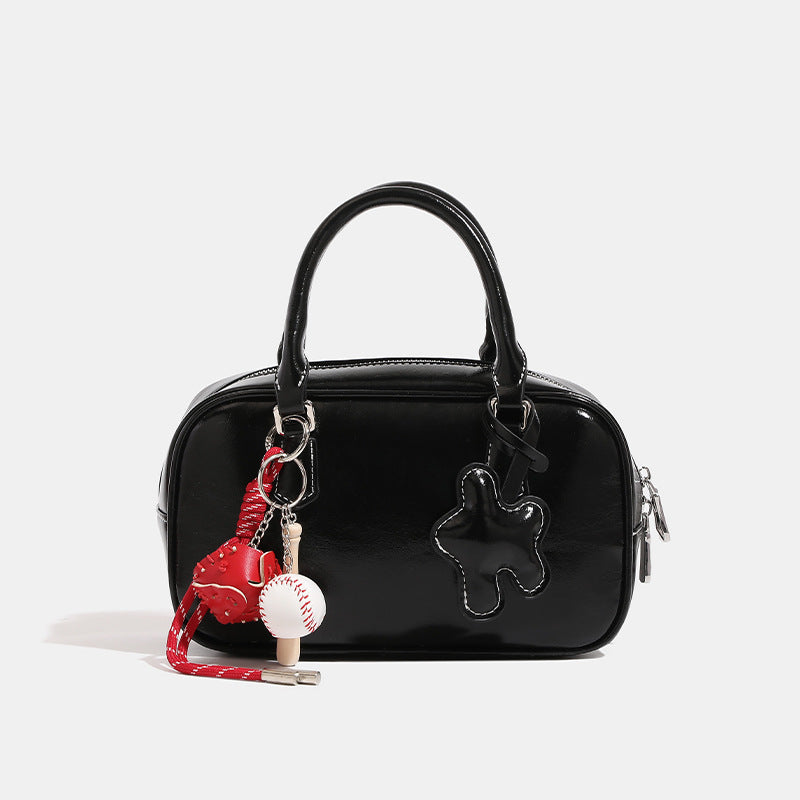 Design Bowling Female Cute Vintage Boston Crossbody Bags