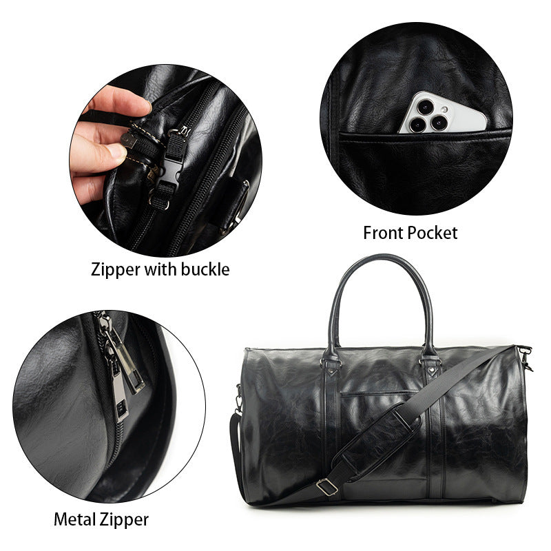 Men's Carrying Cloth Leather Clothing Duffel Convertible Suit With Travel Bags