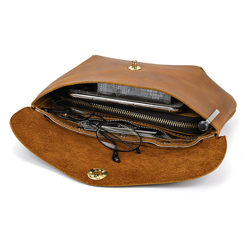 Vintage Leather Crazy Horse Multifunction First Men's Shoulder Bags