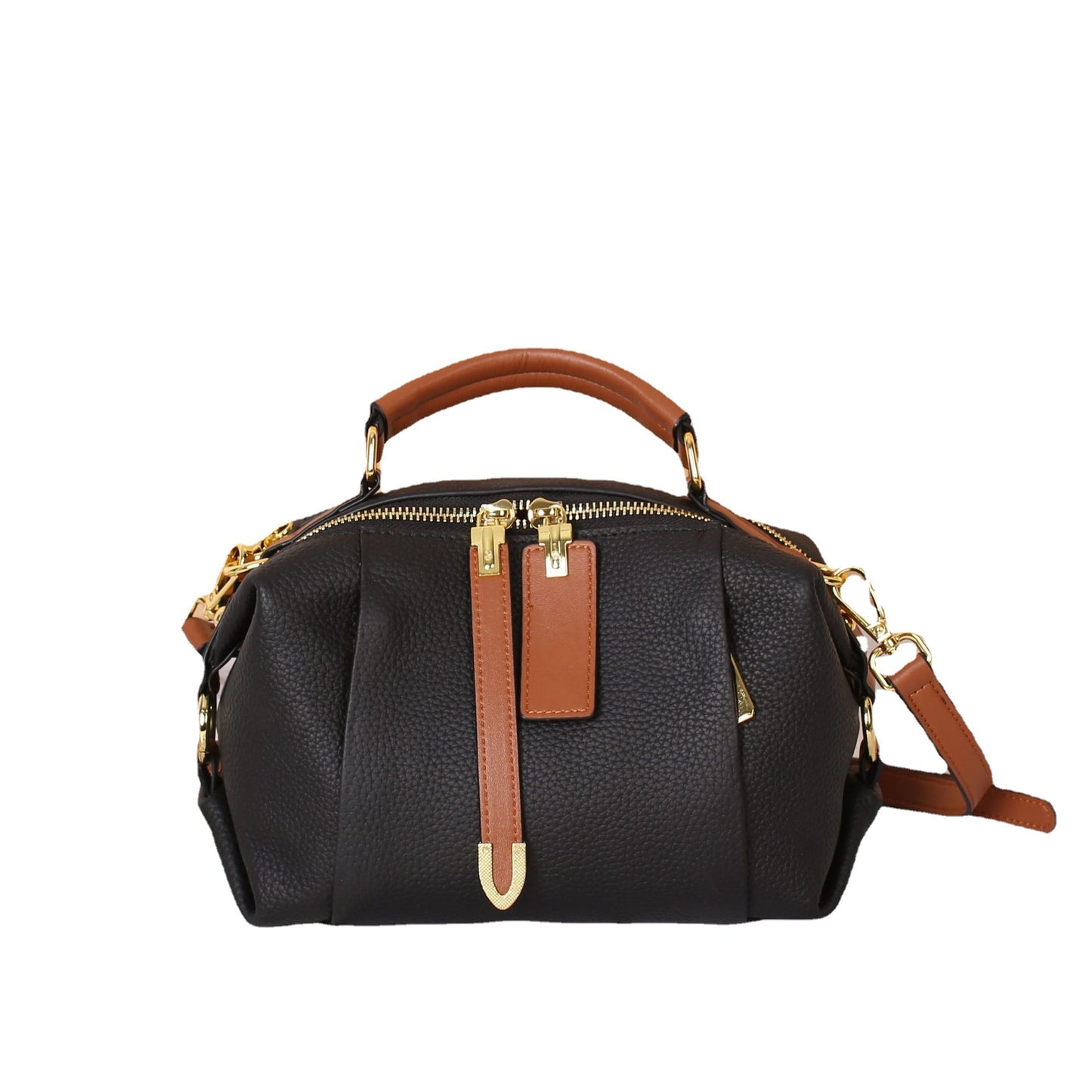 Women's Layer Leather Contrast Color Beautiful Portable Pillow Handbags